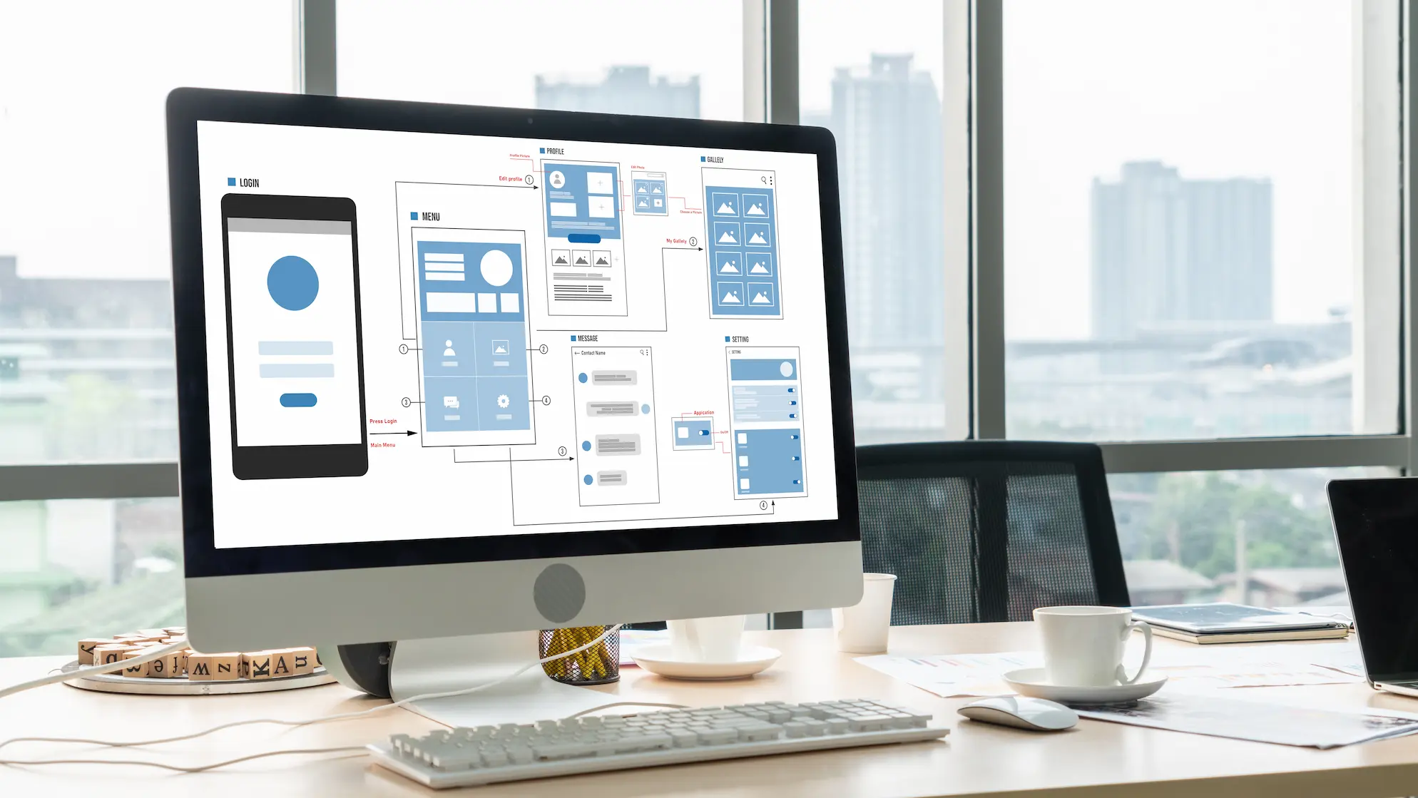 Mobile app design illustration